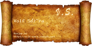 Volf Sára névjegykártya